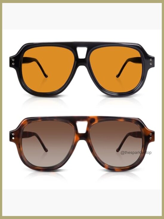 Retro Square Aviator Sunglasses Polarized Lens UV Protection main image 6